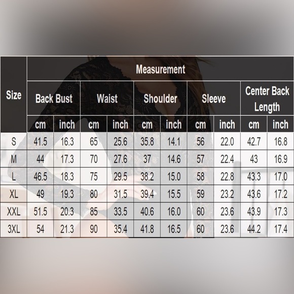 Deep V Long Sleeve Lace Body Suit Tops with Snap Crotch - Picture 3 of 3